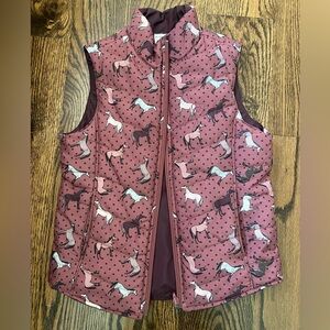 ARIAT Horse Print Puffer Vest KIDS SZ small